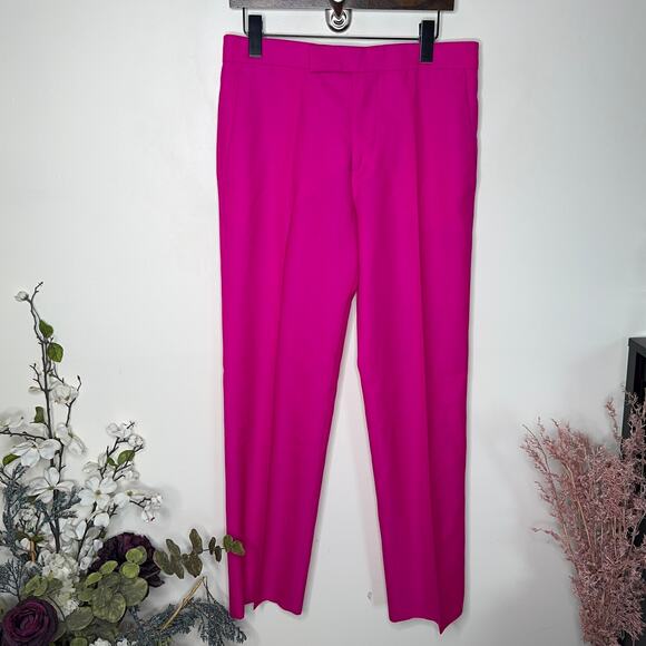ISABEL MARANT High Rise Wool Trouser Pants Hot Pink Magenta Sz 38 {D28} - Picture 3 of 6